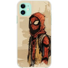 Dali Design Apple iPhone 11 Uyumlu Şeffaf Kılıf Spider-Man Tablo Tasarımlı