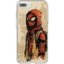 Dali Design Apple iPhone 7 Plus Uyumlu Şeffaf Kılıf Spider-Man Tablo Tasarımlı