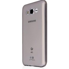 FitCase Samsung Galaxy J5 Core Kılıf Soft Silikon Şeffaf-Siyah Arka Kapak