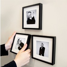 Sök-Tak Paspartolu Fotoğraf Çerçevesi 14 x 14 Kare Çerçeve 3'lü Paket(Fotoğrafsız) - Siyah