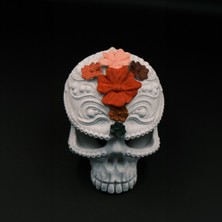 Frida Kahlo Çiçekli Kuru Kafa Tealight