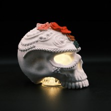 Frida Kahlo Çiçekli Kuru Kafa Tealight
