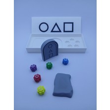 Squid Game 5 Taş Oyunu Seti Kutulu 2 Oyun 1 Arada Eğlenceli