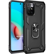 Xiaomi Redmi 10 2022 Için Kılıf Military Ring Holder Siyah [redmi 10 2022 ile Uyumlu Kılıf - Siyah]