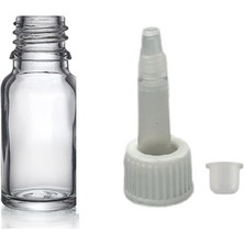 Zylan Ambalaj 10  ml Şeffaf Cam Şişe Getamisin Kapak, 12 Adet