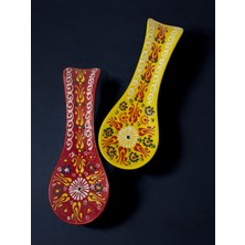 Dekoratif  Tasarım Kirli Kaşık Altlığı Kepçe Altlığı, Çini / Seramik Tamamen El Yapımı