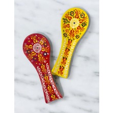 Dekoratif  Tasarım Kirli Kaşık Altlığı Kepçe Altlığı, Çini / Seramik Tamamen El Yapımı