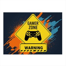 Tablomega Gamer Zone Uyarısı Art Mdf Poster