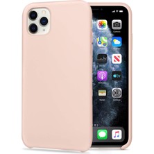 Apple iPhone 11 Pro Max Uyumlu Kılıf Slim Liquid Silicone Uyumlu Kılıf Rose Gold
