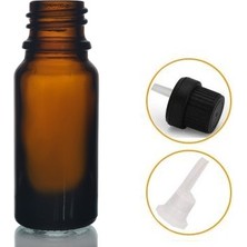 Zylan Ambalaj 10  ml Kahverengi Cam Içten Da mlalıklı Şişe Siyah Kapak, 12 Adet