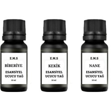 Biberiye Yağı Kekik Yağı Nane Yağı Esansiyel Uçucu Yağ Buhurdanlık Yağı Difüzör Esansı 3 x 10 Ml.