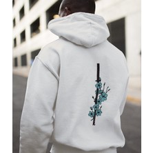 Terzili Giyin Çiçekli Kılıç Erkek Hoodie