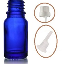 Zylan Ambalaj 10  ml Mavi Cam Içten Da mlalıklı Şişe Beyaz Kapak, 12 Adet