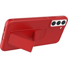 Rivor Samsung Galaxy S22 Kılıf Kamera Çıkıntılı Standlı Yumuşak Dokulu Renkli Esnek Silikon Kapak