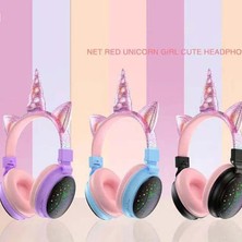 Teknomoda Unicorn Kedi LED Işıklı Bluetooth Kablosuz Kulaküstü Kulaklık Yeni Nesil