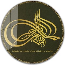 Osmanlı Tuğrası Yuvarlak Cam Tablo 4mm Dayanıklı Temperli Cam