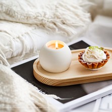 KARA TEKE COLLECTIONS Çift Fonksiyonlu, Dekoratif, Şık, Modern Ve Minimalist Beton Küre Mumluk (BEJ - KIRIK BEYAZ)