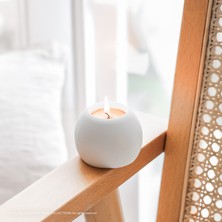 KARA TEKE COLLECTIONS Çift Fonksiyonlu, Dekoratif, Şık, Modern Ve Minimalist Beton Küre Mumluk (BEJ - KIRIK BEYAZ)