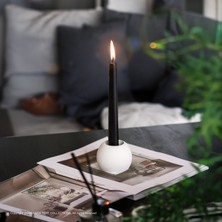 KARA TEKE COLLECTIONS Çift Fonksiyonlu, Dekoratif, Şık, Modern Ve Minimalist Beton Küre Mumluk (BEJ - KIRIK BEYAZ)