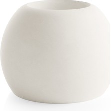 KARA TEKE COLLECTIONS Çift Fonksiyonlu, Dekoratif, Şık, Modern Ve Minimalist Beton Küre Mumluk (BEJ - KIRIK BEYAZ)