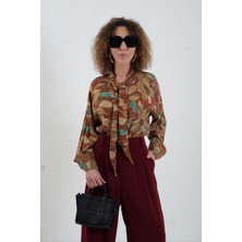 Zelish My Sister Vintage Floral Boyundan Bağlamalı Gömlek