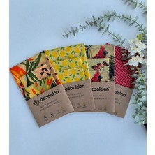 ÖZBALDAN Balmumu Tekrar Kullanılabilen Gıda Saklama Bezi 3'lü Kuş Set Balmumlu Kumaş ( 20X20/30X30/40X40 cm )