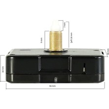 Saat Mekanizması,quartz Akar Sessiz Duvar Saati Mekanizması 16 mm ve Seti (Akrep,yelkovan,saniye)