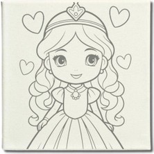 Dudu Gift TATİL-KARNE HEDİYESİ 2'li Tuval Boyama Seti 20X20 cm Uv Baskı 6 Akrilik Boya 1 FIRÇA-MODEL-331