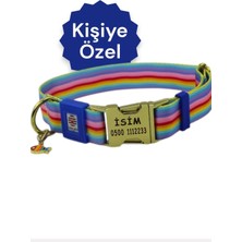 Caramelos Isimli Köpek Tasması, Orta ve Büyük Irk, Metal Kilitli, Kişiye Özel Tasma 2,5 cm