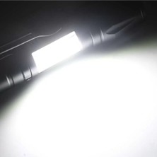 Çerçici Ultra Çift Yönlü Güçlü Pilli LED El Feneri 2000 Lümen + 6W Cob LED Su Geçirmez Zoomlu 3 Modlu