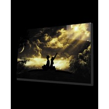 Marsilyan- Yıldızlı Gecede Insan Manzarası Cam Tablo