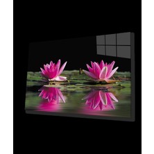 Marsilyan- Pembe Lotus Çiçeği Cam Tablo