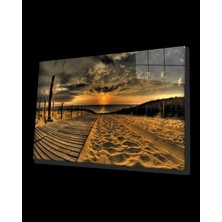 Marsilyan- Gün Batımı Deniz Sahil Yolu Cam Tablo   Sunset Table