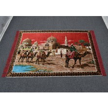 Zehra Abla Halı Yeni Ender Doğa Tasvirli Deve Kervanı Temalı Duvar Halısı 5613
