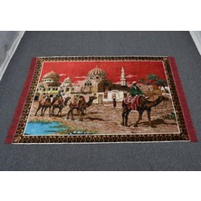 Zehra Abla Halı Yeni Ender Doğa Tasvirli Deve Kervanı Temalı Duvar Halısı 5613