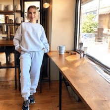 Aylish Karmelanj Basic Model Gri Eşofman Takımı