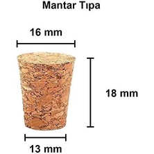 Şeffaf 25 ml / 25 cc Mantar Tıpalı Boş Cam Şişe 12 Adet