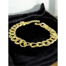 Feron Accessories Rodyum Altın Kaplama Gold Kalın Zincir Kolye