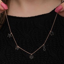 HS Demirci 925 Ayar Gümüş Rose Şans Kadın Kolye