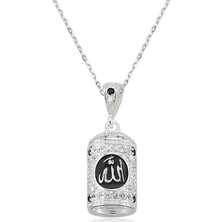 HS Demirci Gümüş Allah Yazılı Cevşen Duası Kadın Kolye
