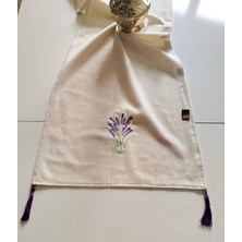 Buldan Ham Keten Püsküllü Otantik Yumuşacık Nakışlı 45X145 cm Runner