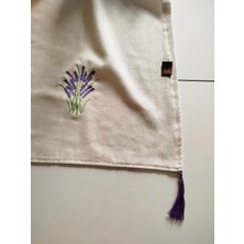 Buldan Ham Keten Püsküllü Otantik Yumuşacık Nakışlı 45X145 cm Runner