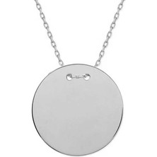 HS Demirci 925 Ayar Gümüş Yuvarlak Plaka Kolye