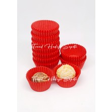 Trend Hediye Sepeti Takribi 200 Adet Mini Boy Kırmızı Muffin, Cupcake Kalıbı, 30x20 mm