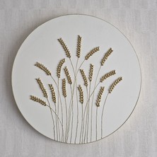 Sasa Design And Architecture El Yapımı Kabartmalı Beyaz Gold Başak Tablo