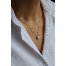 Yenigün Kuyumculuk 14 Ayar Altın Aynalı Zincirde Kalp Kolye