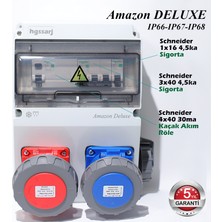 Hgsşarj Amazon Deluxe IP66-IP67-IP68, Trifaze Elektrikli Araç Kombinasyon Kutusu, Tesla Blue Adaptöre Uyumlu, 5X32A + 3X32A + 1X16A - 5 Yıl Garanti