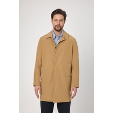 Madrid Erkek Camel Klasik Yaka Pamuk Karışımlı Trençkot Regular Fit