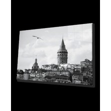 Marsilyan- Istanbul Siyah Beyaz Galata Kulesi Cam Tablo