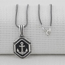 Moda Gümüş Evi 925 Ayar Gümüş Çapa Motifli Kolye